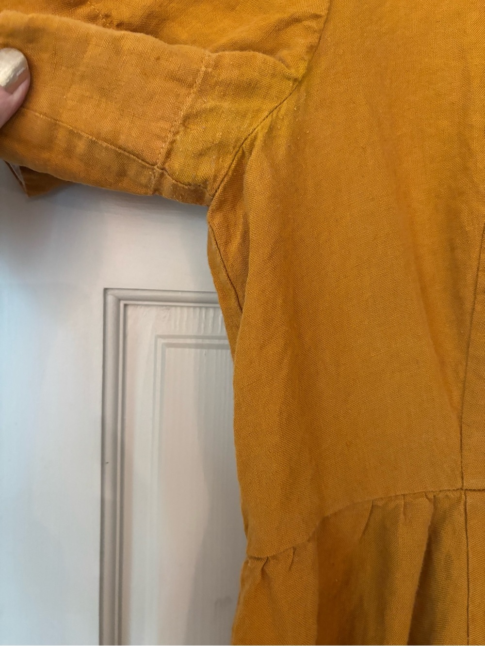 Son De Flor Mustard Peter Pan Collar Midi Dress - Picture 5 of 6